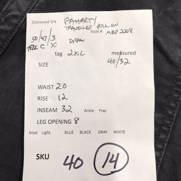 FAHERTY Traveler Jogger Pant Men 2XL (40x32) Charcoal Pull On Drawstring - Picture 14 of 14